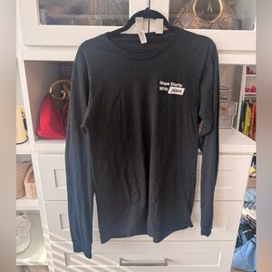 Black Long Sleeve Tee with 'Hope Starts With Jesus' Chest Print